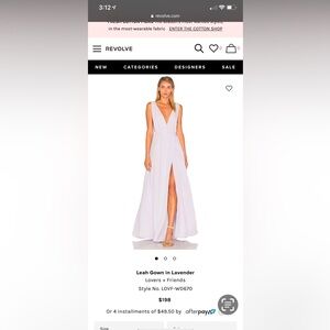 Lovers + friends Elegant Lavender Maxi Dress